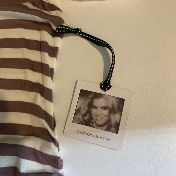 Jessica Simpson Shirt Womens S Small Ivory Otter Lace Sleeves Ruched Maternity - Picture 9 of 14